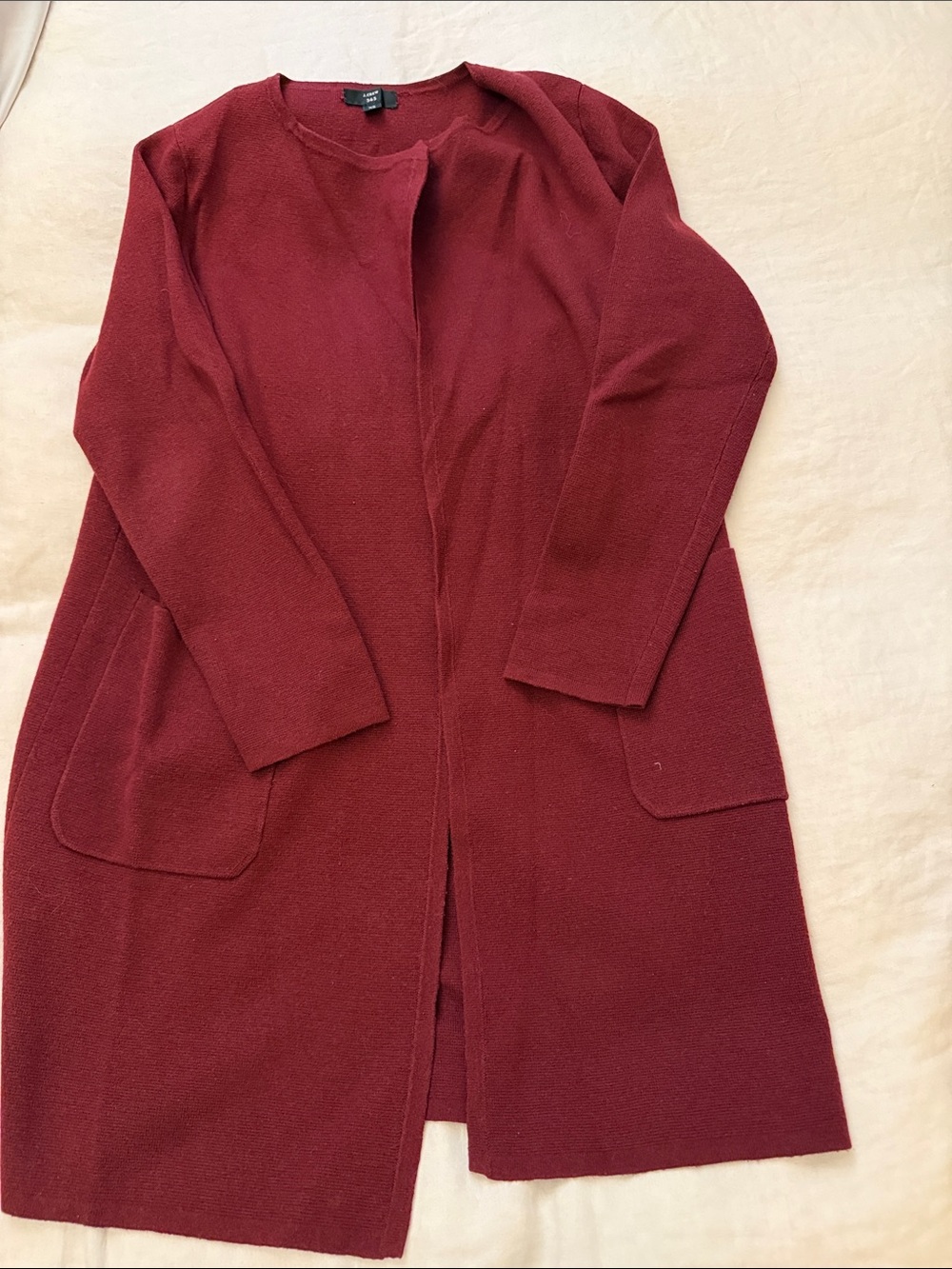 J.Crew Burgundy Open-Front Cardigan size XS